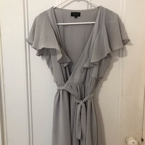 Topshop Ruffles Gray wrap dress
